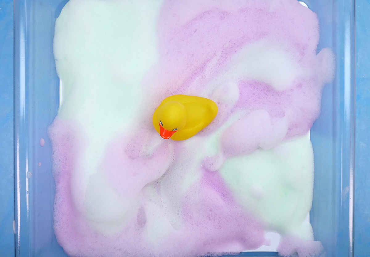 colored foam soap