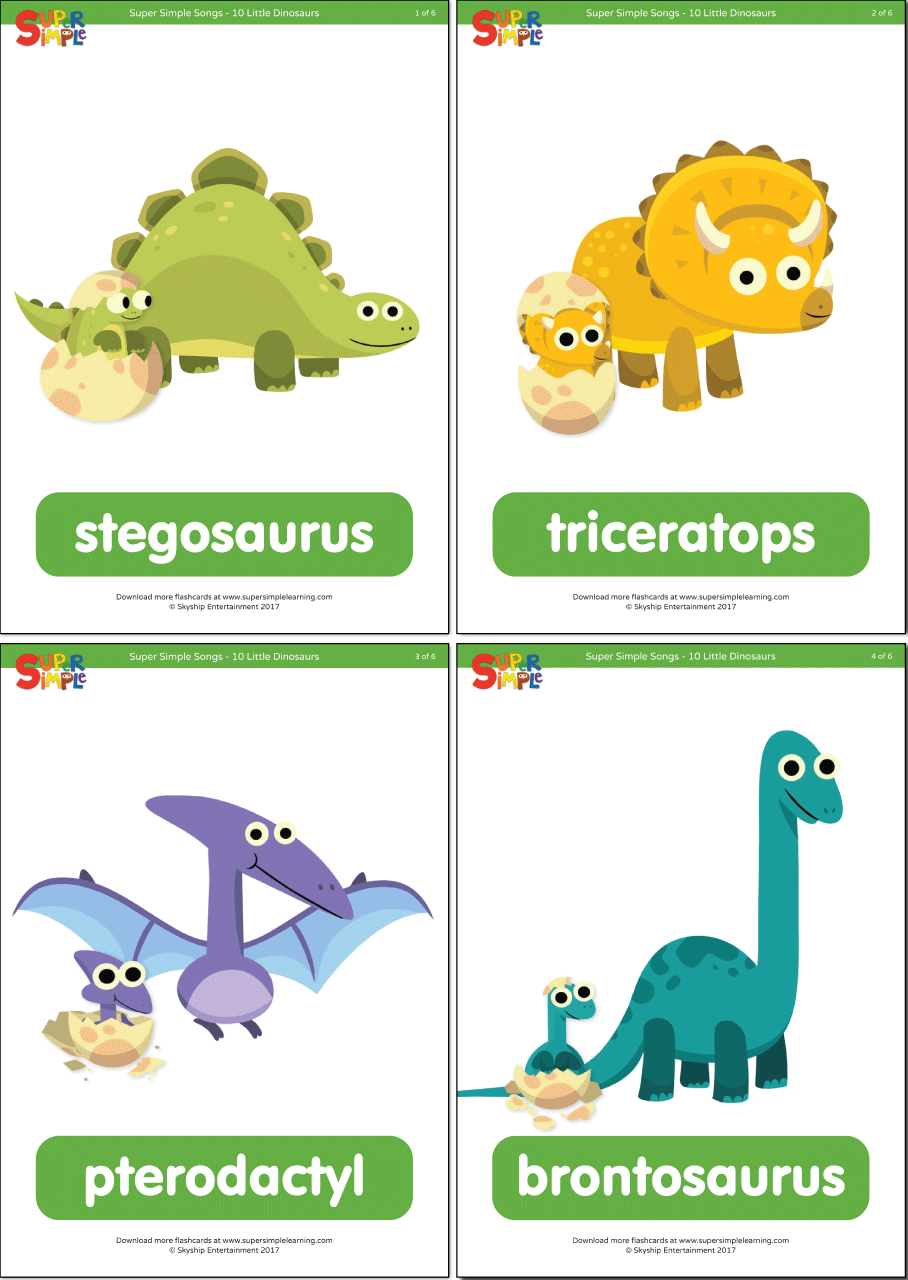 10 Little Dinosaurs Flashcards Super Simple
