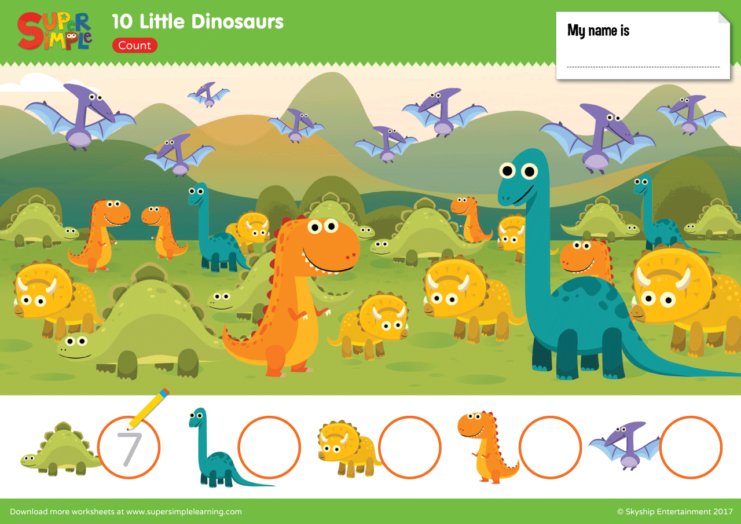 10 little dinosaurs story