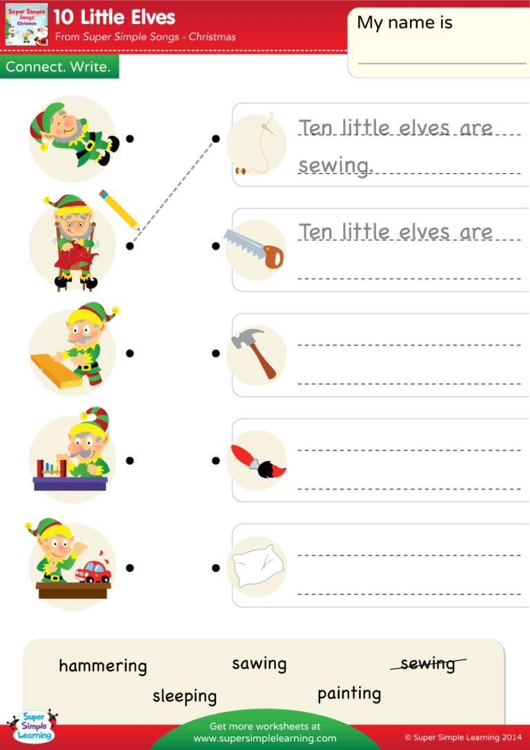 Super simple christmas. 10 Little Elves. Super simple Christmas Worksheets. 10 Little Elves Worksheets. Elf Worksheets.