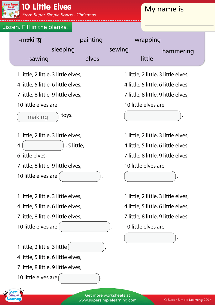 Listen and fill in the blanks