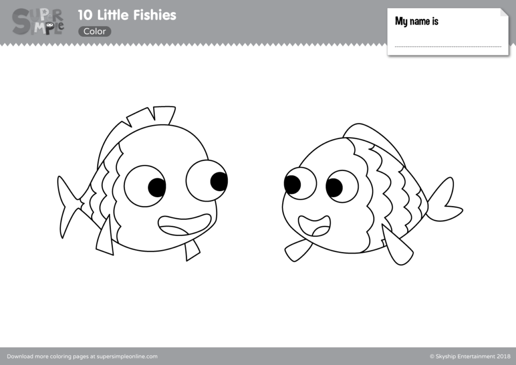 10 little fishies coloring pages  super simple