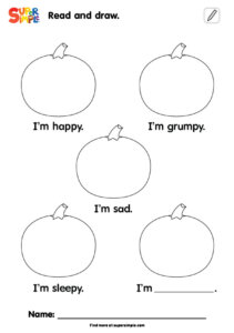 Five Little Pumpkins - Read And Draw Worksheet