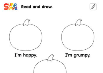 Five Little Pumpkins - Read And Draw Worksheet