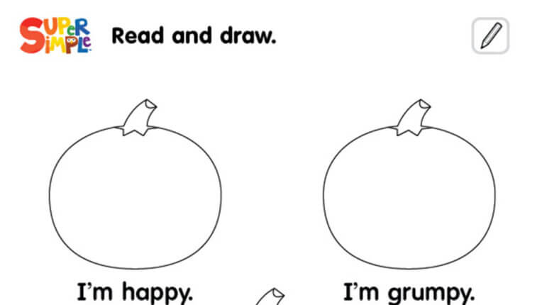 Five Little Pumpkins - Read And Draw Worksheet