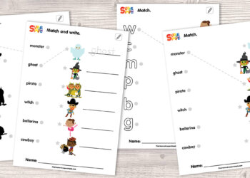 Knock Knock, Trick Or Treat? - Matching Worksheets
