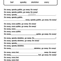 Go Away, Spooky Goblin! - Fill In The Blanks Worksheet
