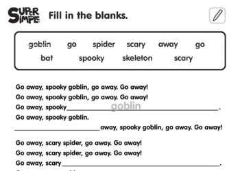 Go Away, Spooky Goblin! - Fill In The Blanks Worksheet