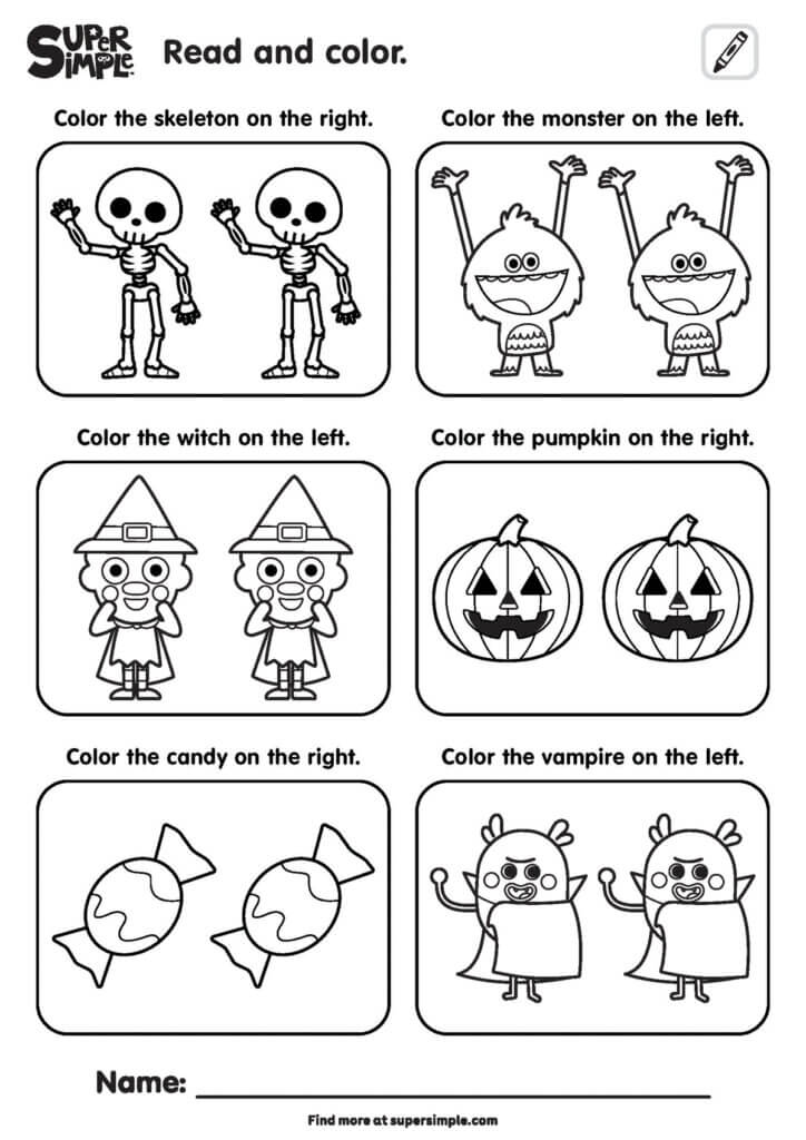The Skeleton Dance - Right Or Left? Worksheet