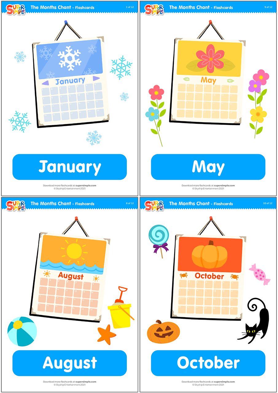The Months Chant Flashcards - Super Simple