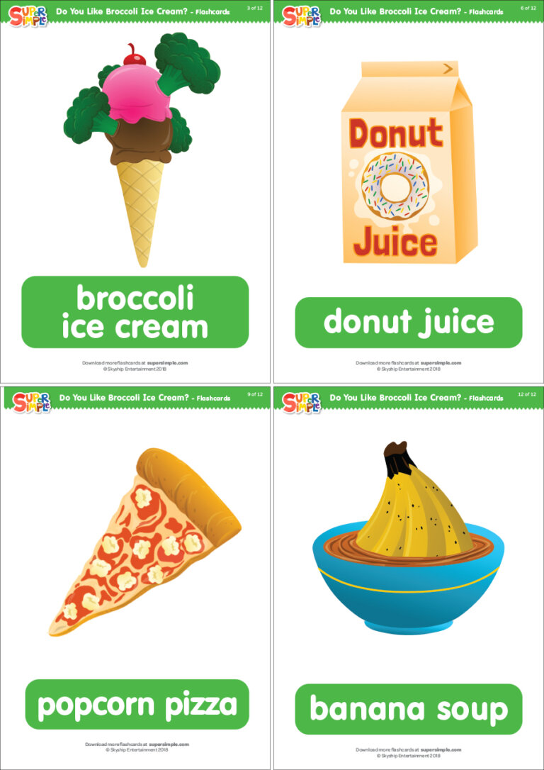 Do You Like Broccoli Ice Cream? Flashcards Super Simple