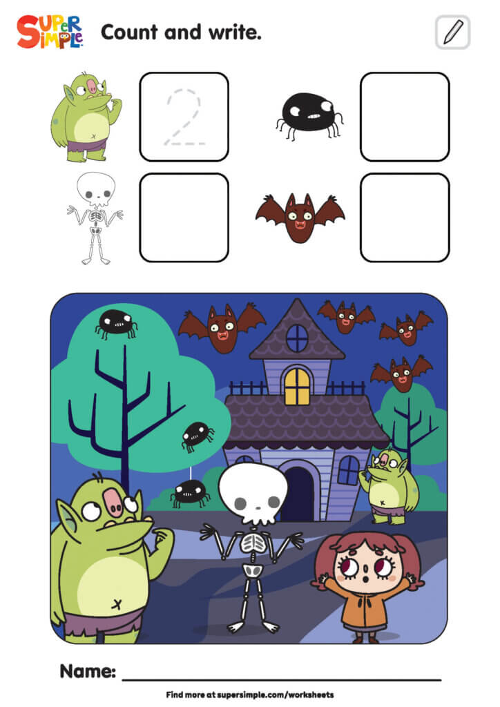 Go Away, Spooky Goblin! - Counting Worksheet