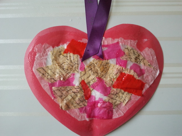 Step 6: Attach a ribbon to the heart. 