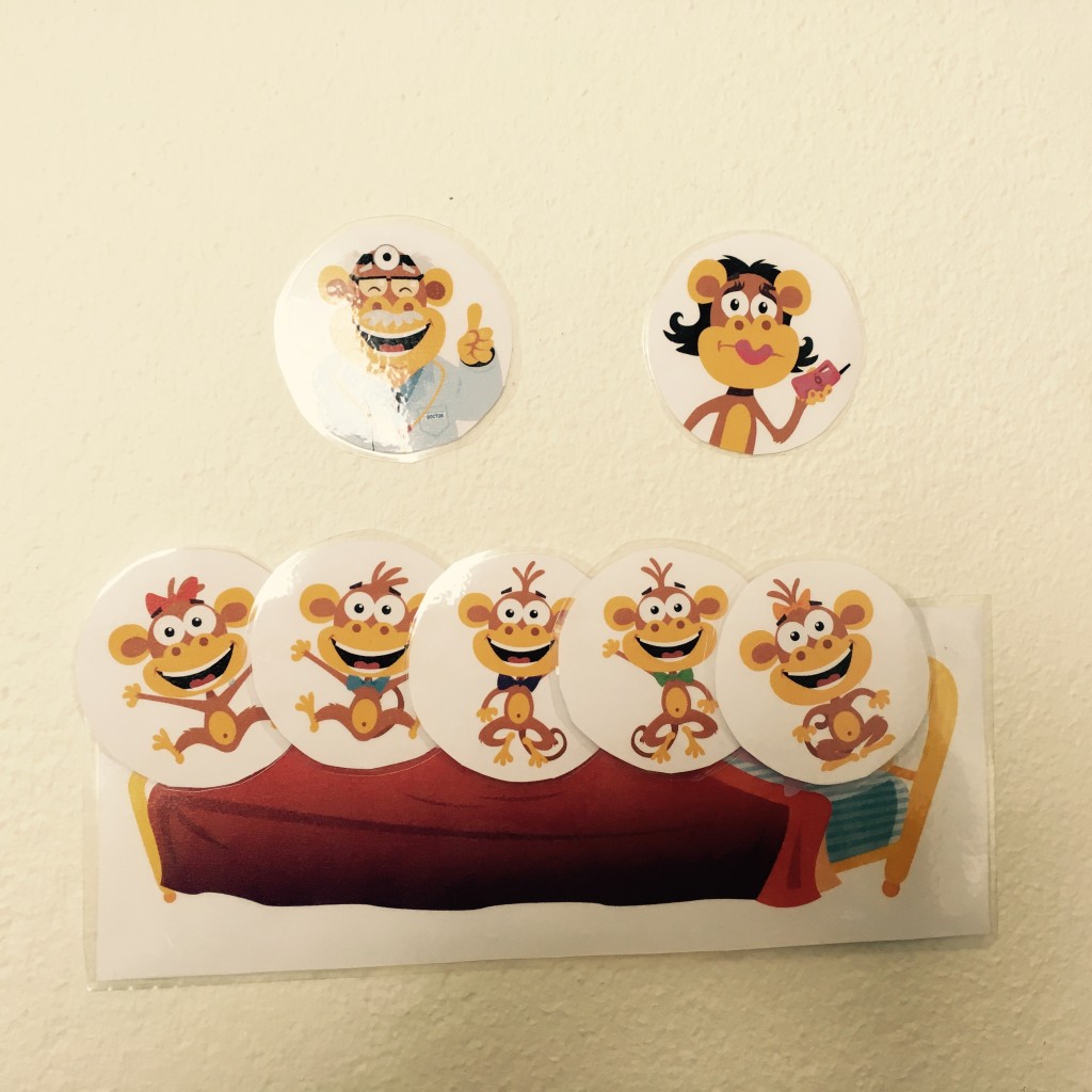 Stick the monkeys to the wall with Blu Tack