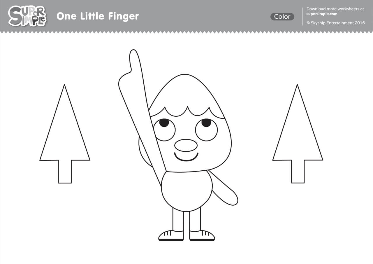 One Little Finger Coloring Pages Super Simple