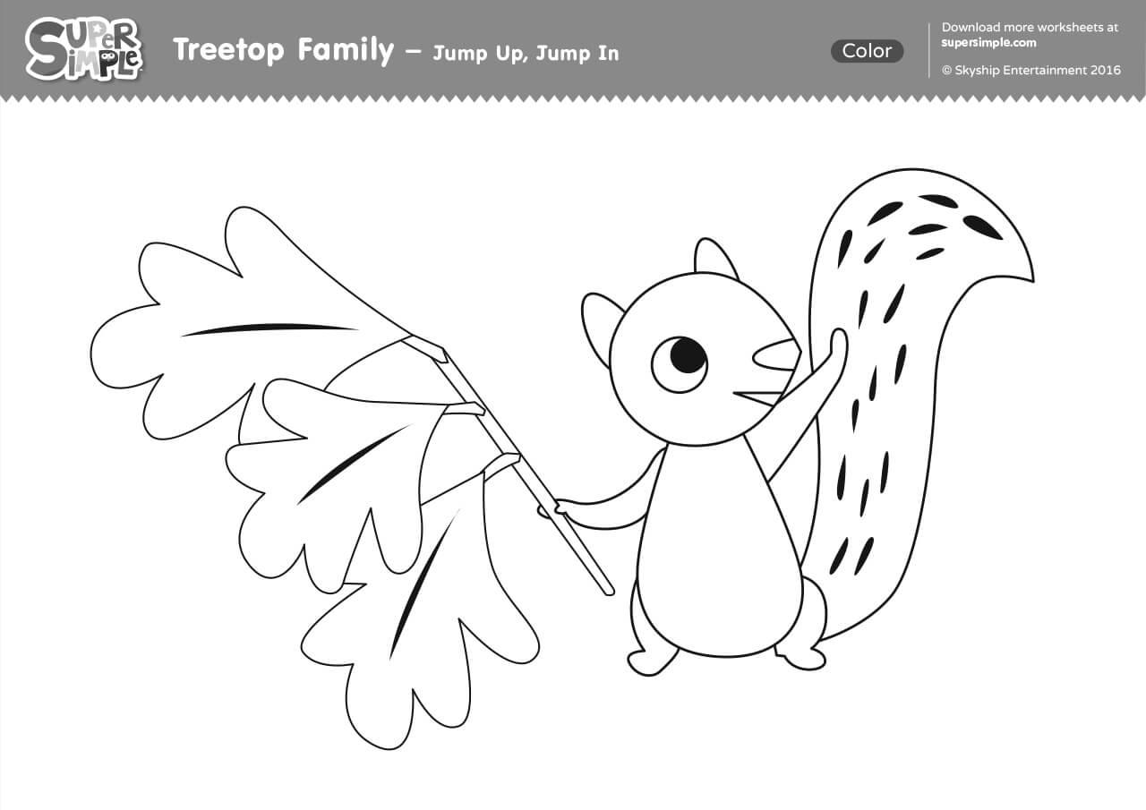 Treetop Family Coloring Pages Jump Up Jump In Super Simple