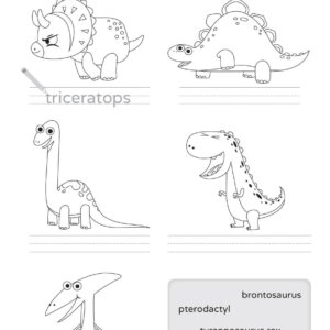 10 Little Dinosaurs Worksheet - Count - Super Simple