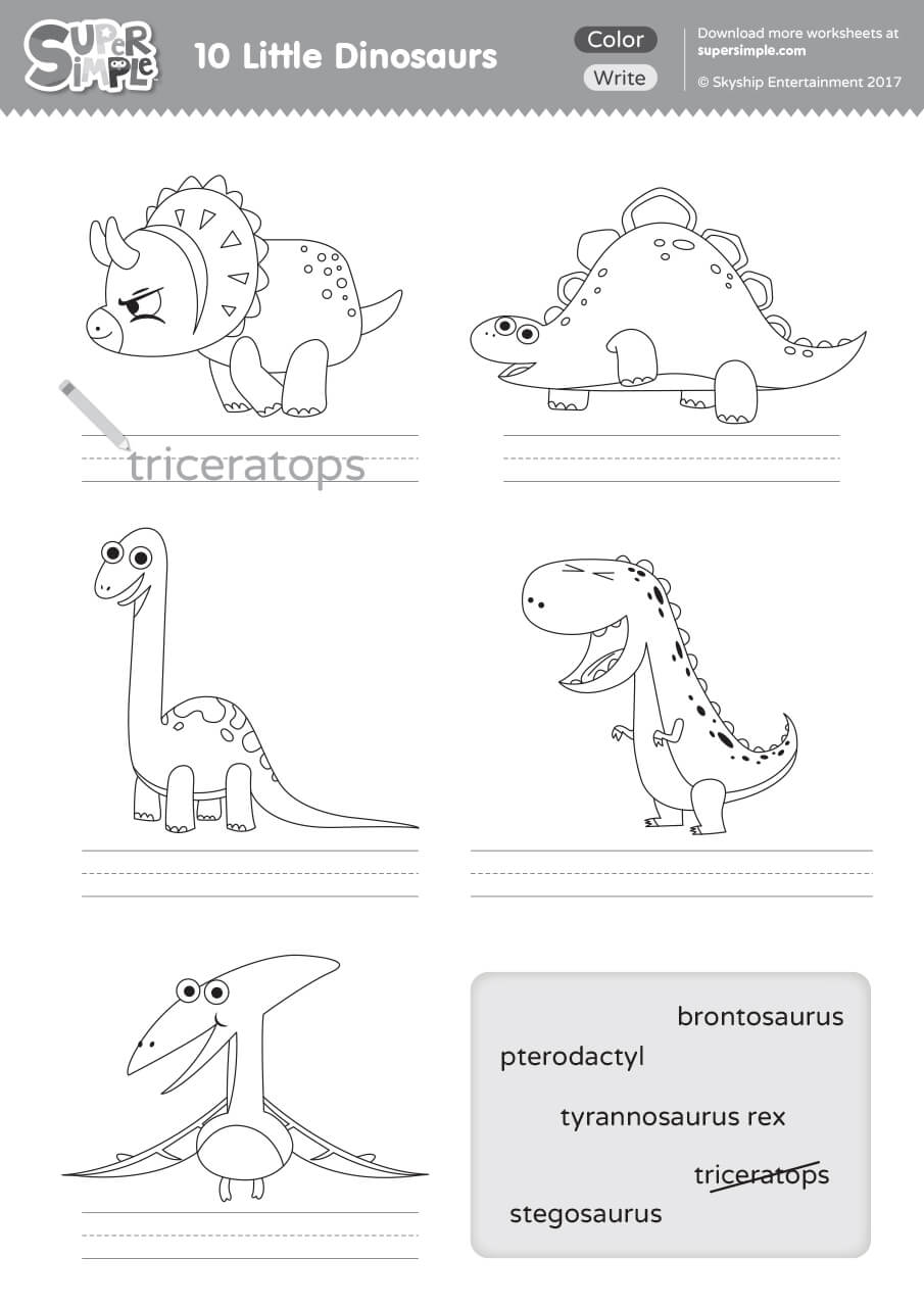 10-little-dinosaurs-worksheet-write-color-super-simple