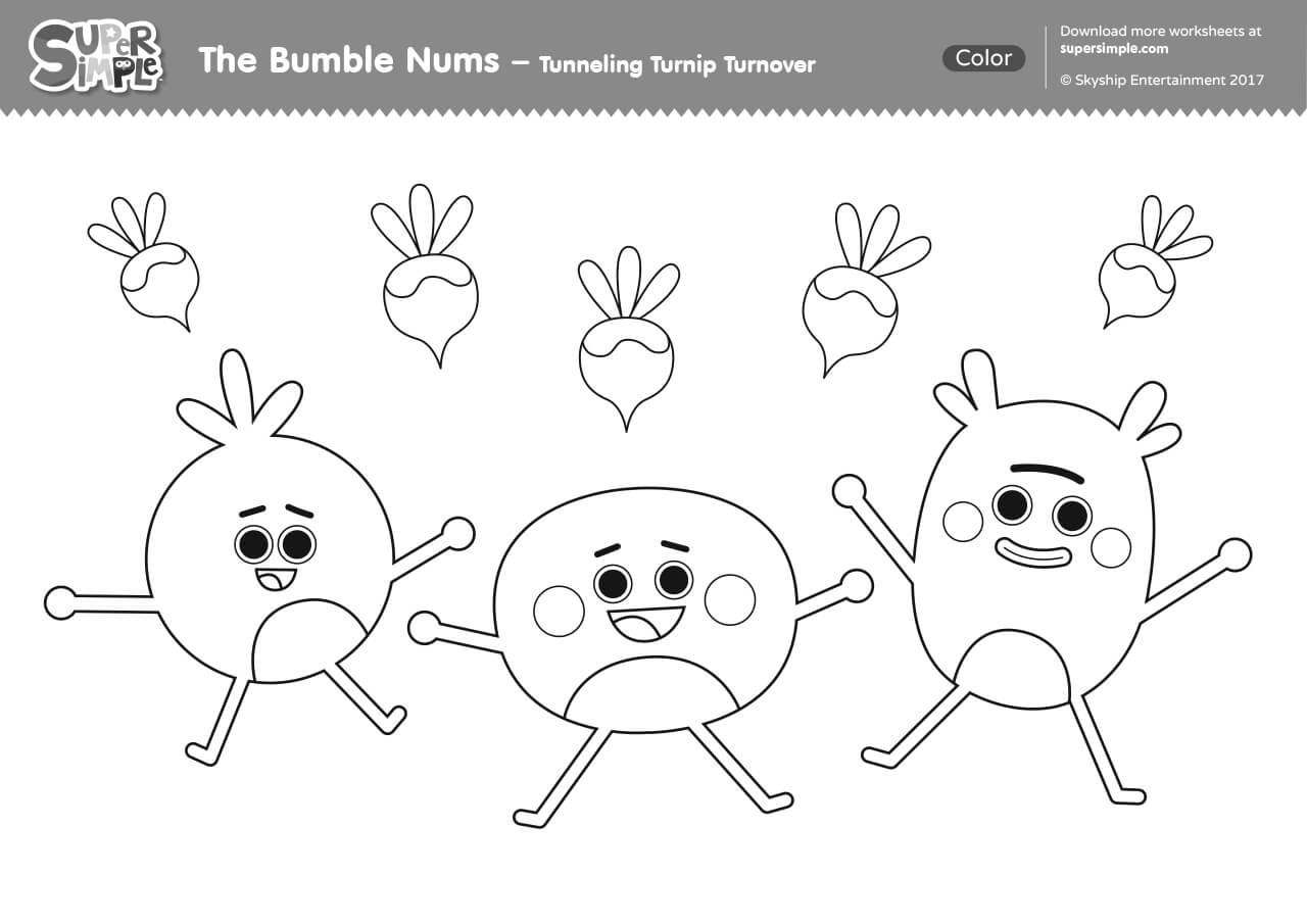 The Bumble Nums Color - Tunneling Turnip Turnover - Super Simple