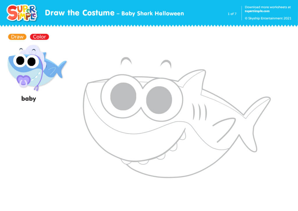 Baby Shark Halloween - Draw the Costume