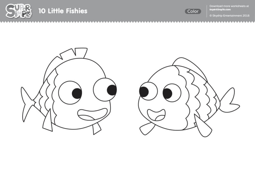 10 Little Fishies Coloring Pages