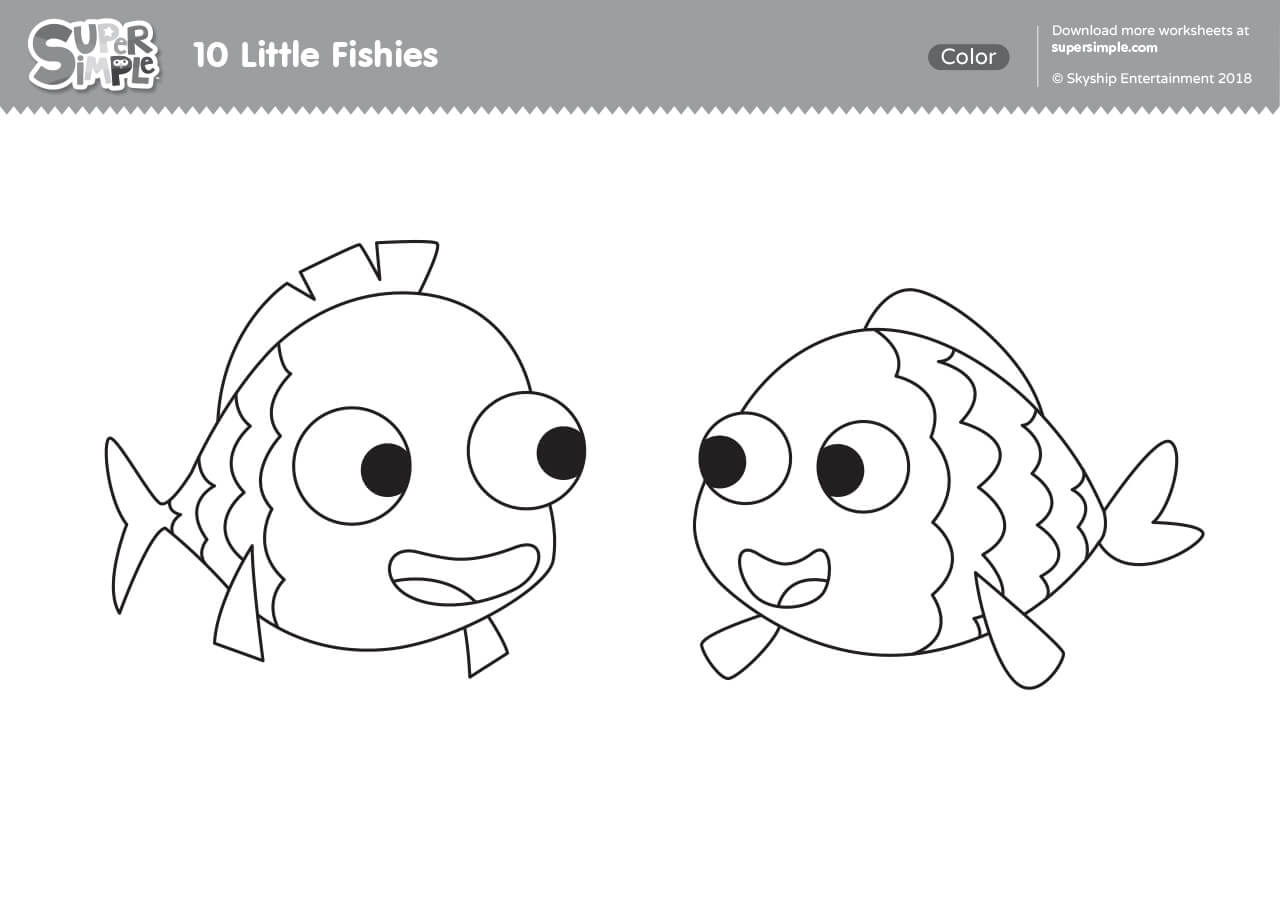 20 Little Fishies Coloring Pages   Super Simple