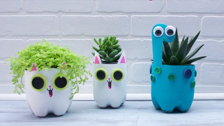 Super Simple Recycled Plastic Bottle Planters - Super Simple