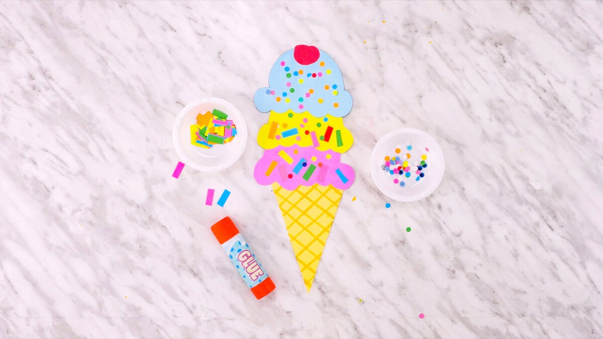 Ice Cream Cone Small Assorted Color Creative Foam Cut-Outs
