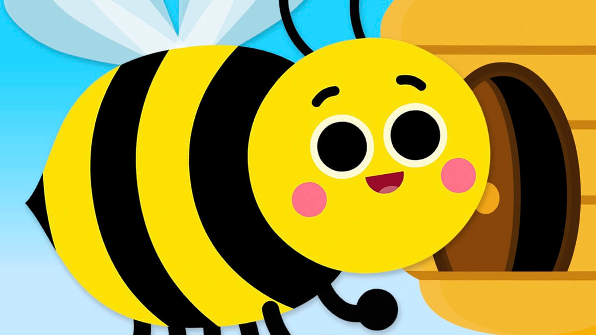 cartoon bees buzzing
