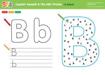 B Island Worksheet - Color, Write, Circle