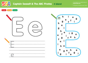 Captain Seasalt And The ABC Pirates "E" - Color, Write, Circle