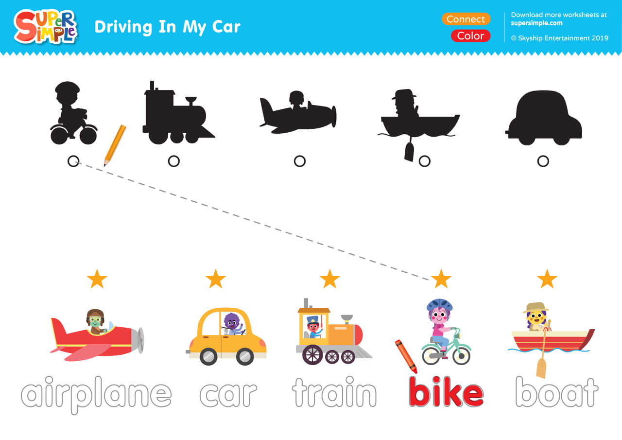Driving In My Car Connect, Color Super Simple