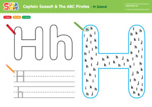 Captain Seasalt And The ABC Pirates "H" - Color, Write, Circle