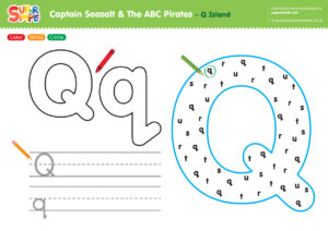 Captain Seasalt And The ABC Pirates "Q" - Color, Write, Circle