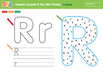 Captain Seasalt And The ABC Pirates "R" - Color, Write, Circle