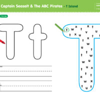 Captain Seasalt And The ABC Pirates "T" - Color, Write, Circle