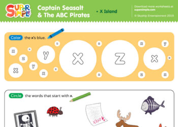 Captain Seasalt And The ABC Pirates "X" - Color, Circle, Write, Trace