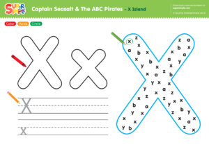 Captain Seasalt And The ABC Pirates "X" - Color, Write, Circle