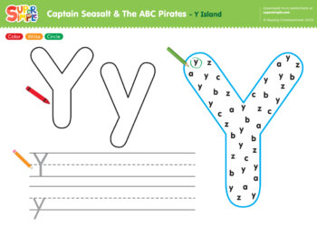Captain Seasalt And The ABC Pirates "Y" - Color, Write, Circle