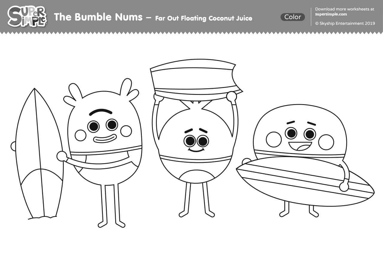 The Bumble Nums Color – Far Out Floating Coconut Juice - Super Simple
