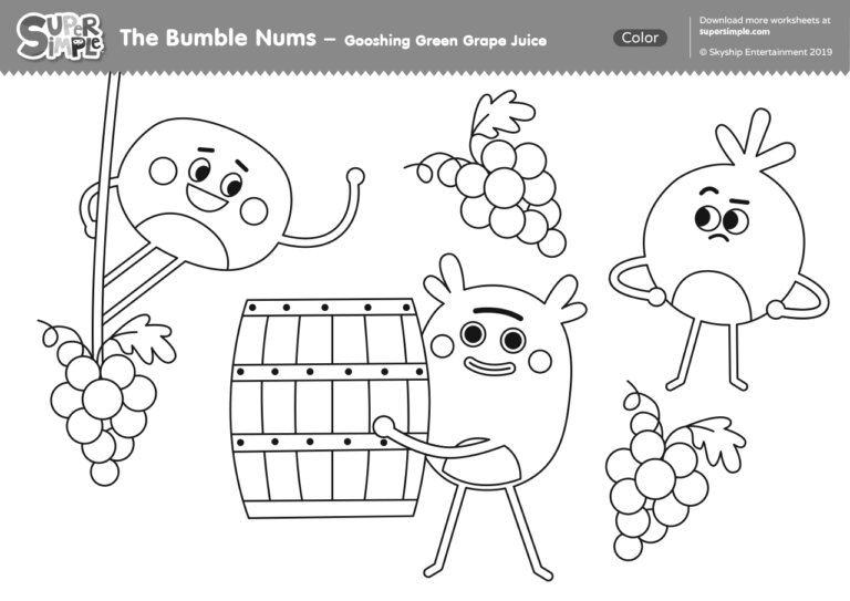 The Bumble Nums Color – Gooshing Green Grape Juice - Super Simple