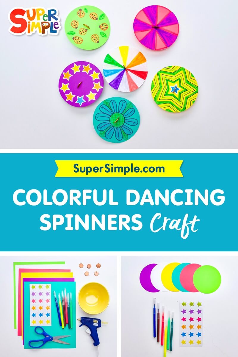 Colorful Dancing Spinners Craft - Super Simple