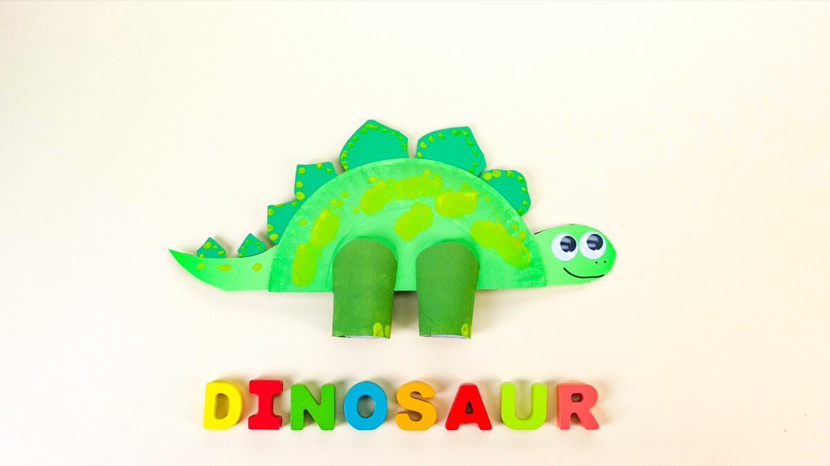 Dinotastic Stegosaurus Step by Step Kids Birthday Card by Lisa Baglietto