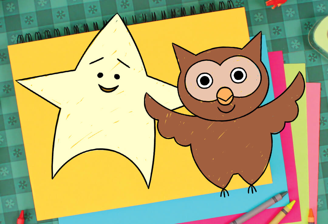How To Draw Lulu The Owl And Juno The Star Super Simple