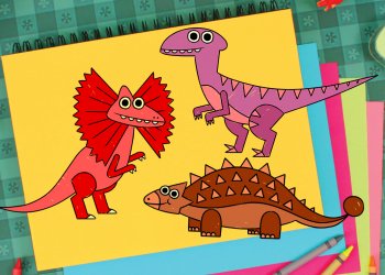 How To Draw A Dilophosaurus, Ankylosaurus, and Velociraptor