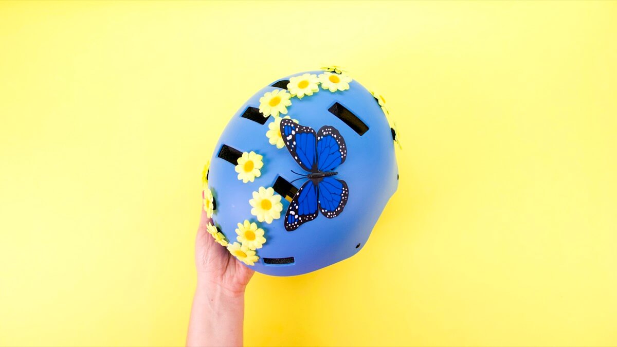 Decorate Your Helmet With A Butterfly & Flowers!