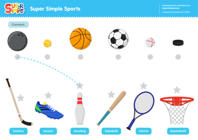 super simple sports worksheet connect super simple