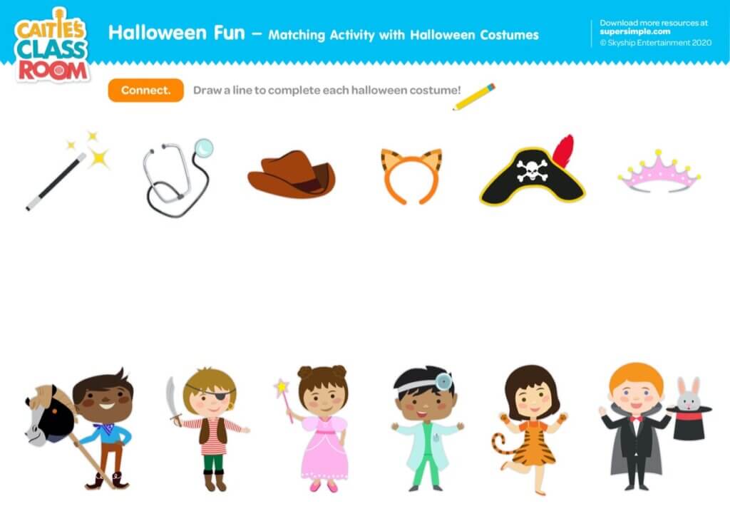 Halloween Fun - Matching Activity with Halloween Costumes
