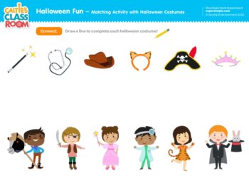 Halloween Fun - Matching Activity with Halloween Costumes