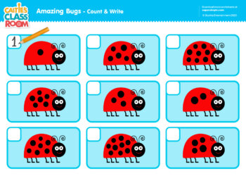 Caitie's Classroom Amazing Bugs - Count & Write